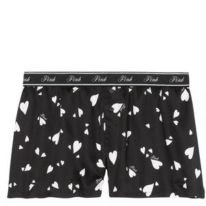 🩷PINK Victoria's Secret Black and White Heart Pajama Shorts